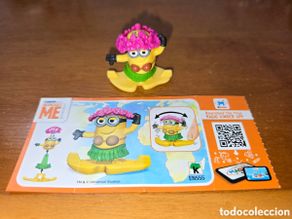 Figuras de goma Kinder: Figura kinder EN555 + bpz minion alrededor del mundo hawaiano los minions muñeco colección